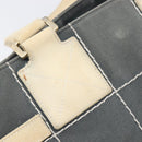 CHANEL Choco Bar Tote Bag Canvas Gray Gold CC Auth bs37923-16
