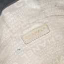 CHANEL Choco Bar Tote Bag Canvas Gray Gold CC Auth bs37923-21