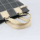 CHANEL Choco Bar Tote Bag Canvas Gray Gold CC Auth bs37923-7