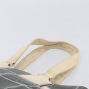 CHANEL Choco Bar Tote Bag Canvas Gray Gold CC Auth bs37923-8
