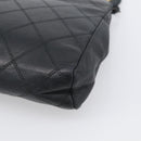 CHANEL Bicolore Clutch Bag Lamb Skin Black Gold Tone CC Auth bs37924-10