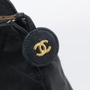 CHANEL Bicolore Clutch Bag Lamb Skin Black Gold Tone CC Auth bs37924-12