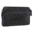 CHANEL Bicolore Clutch Bag Lamb Skin Black Gold Tone CC Auth bs37924-1
