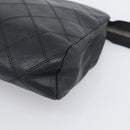 CHANEL Bicolore Clutch Bag Lamb Skin Black Gold Tone CC Auth bs37924-8