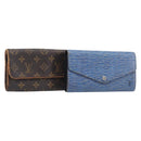 LOUIS VUITTON Monogram Epi Wallet 2 Set Blue LV Auth bs37932-1