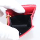 Saint Laurent Arabesque Pattern Coin Purse Leather Red Gold Tone Auth bs37943-15