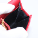 Saint Laurent Arabesque Pattern Coin Purse Leather Red Gold Tone Auth bs37943-16