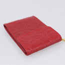 Saint Laurent Arabesque Pattern Coin Purse Leather Red Gold Tone Auth bs37943-6