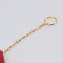 Saint Laurent Arabesque Pattern Coin Purse Leather Red Gold Tone Auth bs37943-7