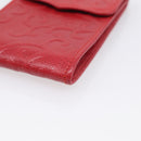 Saint Laurent Arabesque Pattern Coin Purse Leather Red Gold Tone Auth bs37943-9