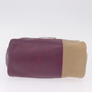 FENDI Hand Bag Leather Purple Silver Auth bs37945-10