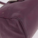 FENDI Hand Bag Leather Purple Silver Auth bs37945-11