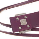 FENDI Hand Bag Leather Purple Silver Auth bs37945-17