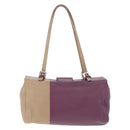 FENDI Hand Bag Leather Purple Silver Auth bs37945-3