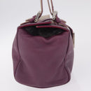 FENDI Hand Bag Leather Purple Silver Auth bs37945-5
