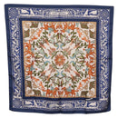 HERMES Carre 90 Scarf ""EARLY AMERICA"" Silk Blue Auth bs37948-1