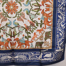 HERMES Carre 90 Scarf ""EARLY AMERICA"" Silk Blue Auth bs37948-10