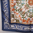 HERMES Carre 90 Scarf ""EARLY AMERICA"" Silk Blue Auth bs37948-8