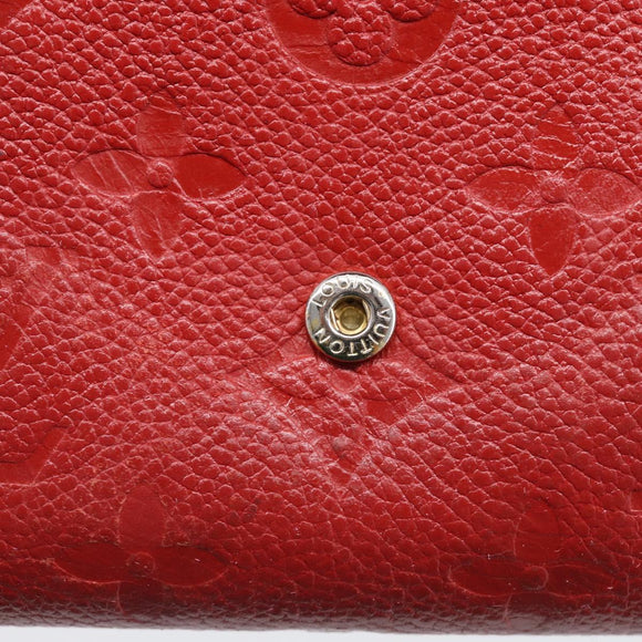 LOUIS VUITTON Monogram Empreinte Portefeuille Victorine Red M62554 Auth bs37958