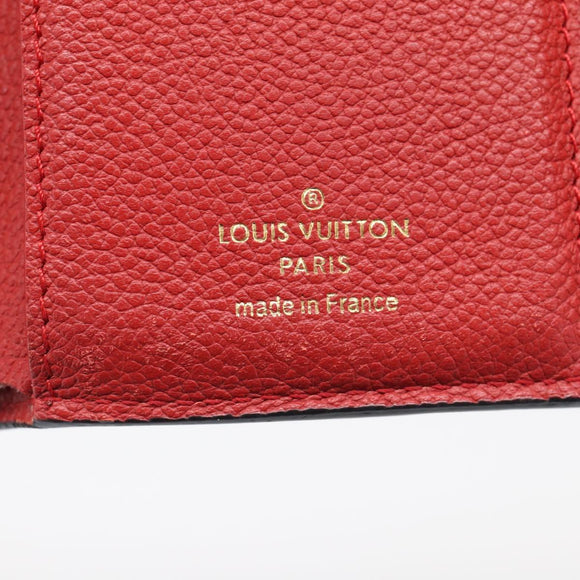 LOUIS VUITTON Monogram Empreinte Portefeuille Victorine Red M62554 Auth bs37958