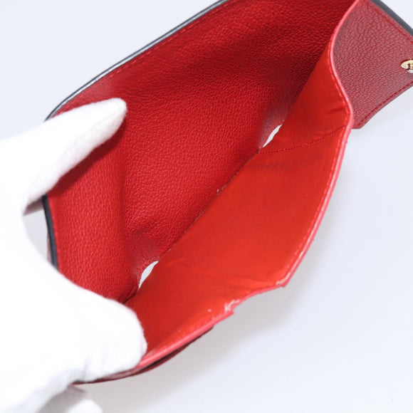 LOUIS VUITTON Monogram Empreinte Portefeuille Victorine Red M62554 Auth bs37958