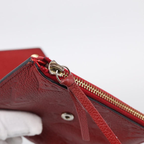 LOUIS VUITTON Monogram Empreinte Portefeuille Victorine Red M62554 Auth bs37958