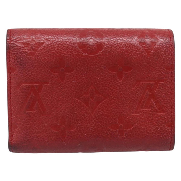 LOUIS VUITTON Monogram Empreinte Portefeuille Victorine Red M62554 Auth bs37958