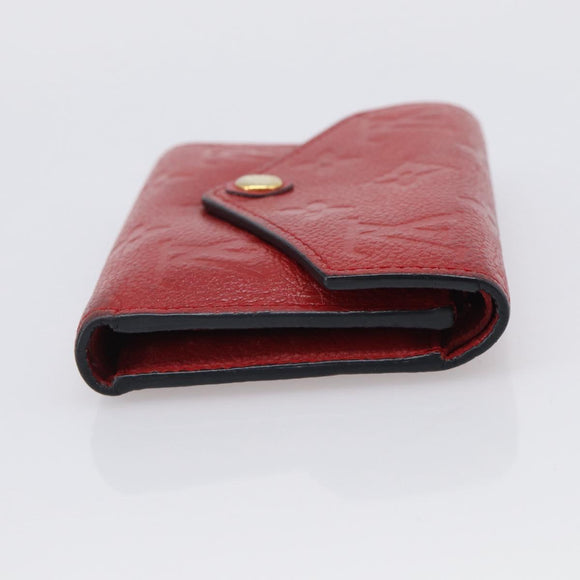 LOUIS VUITTON Monogram Empreinte Portefeuille Victorine Red M62554 Auth bs37958