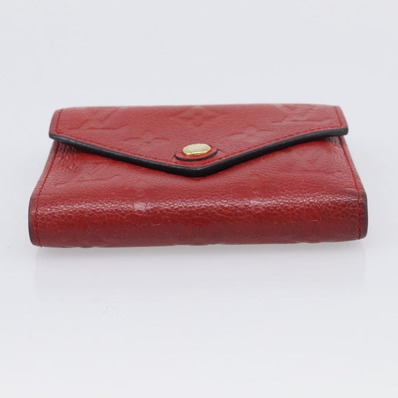 LOUIS VUITTON Monogram Empreinte Portefeuille Victorine Red M62554 Auth bs37958
