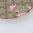 GUCCI GG Supreme Children's ZOO Papagallo PVC Beige Pink 297540 Auth bs37963A-12