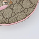 GUCCI GG Supreme Children's ZOO Papagallo PVC Beige Pink 297540 Auth bs37963A-13