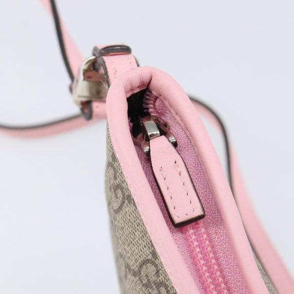 GUCCI GG Supreme Children's ZOO Papagallo PVC Beige Pink 297540 Auth bs37963A