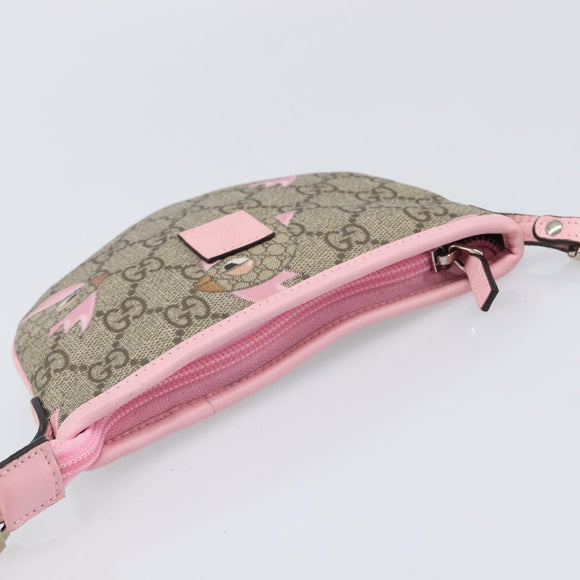 GUCCI GG Supreme Children's ZOO Papagallo PVC Beige Pink 297540 Auth bs37963A