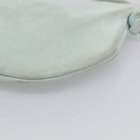 Bottega Veneta Hand Bag Suede Light Blue Gold Tone Auth bs37969