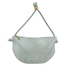 Bottega Veneta Hand Bag Suede Light Blue Gold Tone Auth bs37969-2