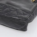 CHANEL Matelasse Chain Shoulder Bag Lamb Skin Black Gold Tone CC Auth bs37970-10