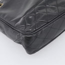 CHANEL Matelasse Chain Shoulder Bag Lamb Skin Black Gold Tone CC Auth bs37970-11