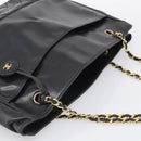 CHANEL Matelasse Chain Shoulder Bag Lamb Skin Black Gold Tone CC Auth bs37970-6
