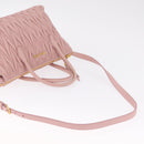 Miu Miu Matelasse Hand Bag Leather 2way Pink Gold Tone Auth bs37973V-12