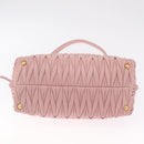 Miu Miu Matelasse Hand Bag Leather 2way Pink Gold Tone Auth bs37973V-15