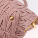 Miu Miu Matelasse Hand Bag Leather 2way Pink Gold Tone Auth bs37973V-17