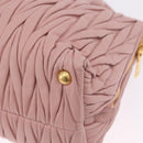 Miu Miu Matelasse Hand Bag Leather 2way Pink Gold Tone Auth bs37973V-19