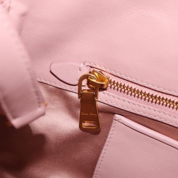 Miu Miu Matelasse Hand Bag Leather 2way Pink Gold Tone Auth bs37973V