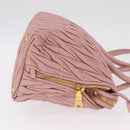 Miu Miu Matelasse Hand Bag Leather 2way Pink Gold Tone Auth bs37973V-5