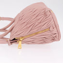 Miu Miu Matelasse Hand Bag Leather 2way Pink Gold Tone Auth bs37973V-7