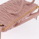 Miu Miu Matelasse Hand Bag Leather 2way Pink Gold Tone Auth bs37973V-8