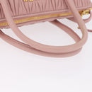 Miu Miu Matelasse Hand Bag Leather 2way Pink Gold Tone Auth bs37973V-9