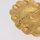 CHANEL Brooch Metal Gold Tone White CC Auth bs37976V-9