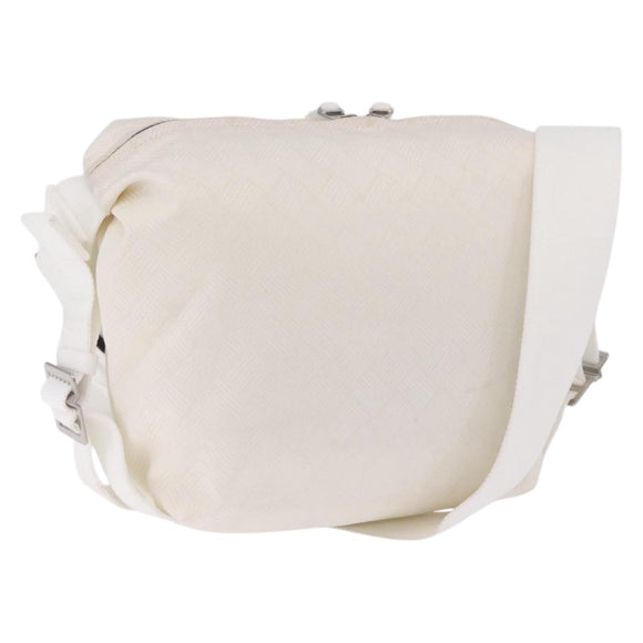 Bottega Veneta Shoulder Bag Canvas White Silver Auth bs37977