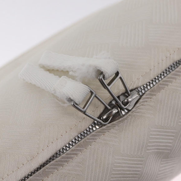 Bottega Veneta Shoulder Bag Canvas White Silver Auth bs37977